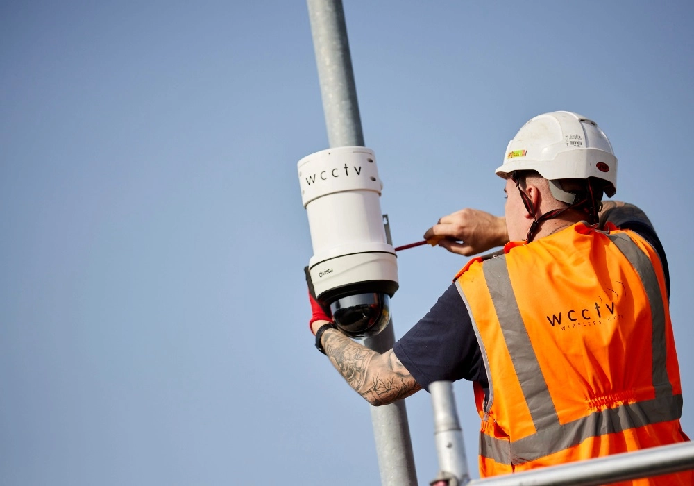 CCTV Engineer Installing a WCCTV Dome Camera