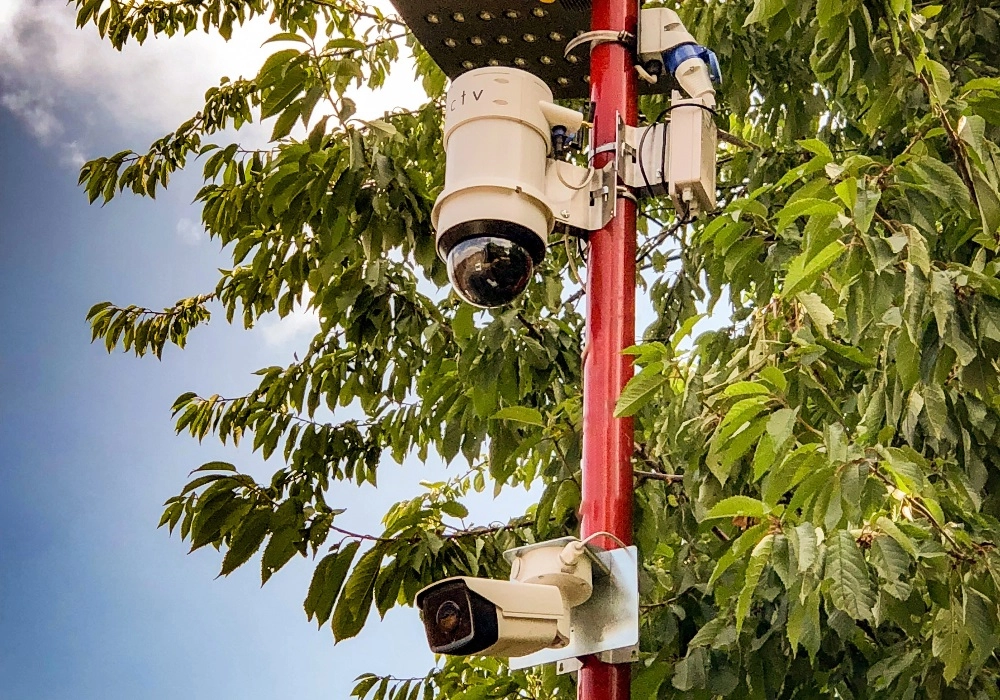 WCCTV Redployable Camera and ANPR Solution Installed on a Red Pole