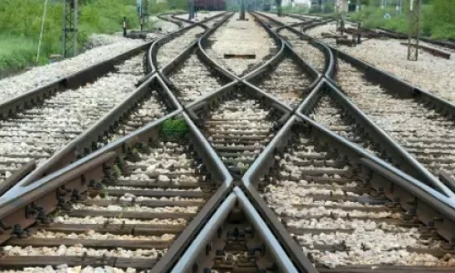 Blog wide railway track with crossing lines