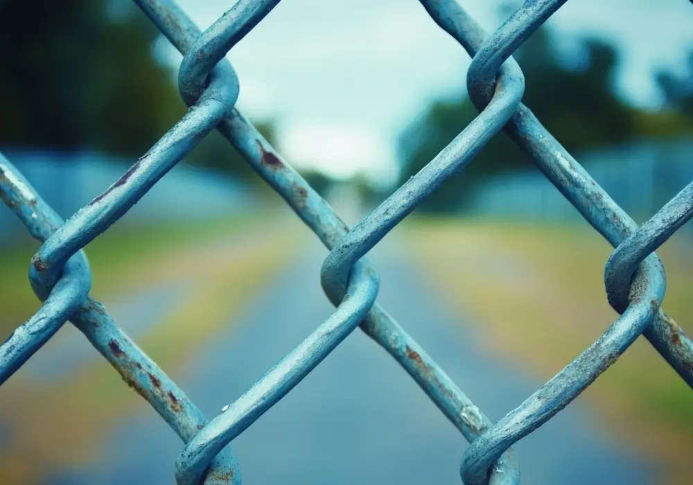 Looking through a fence at a critical site